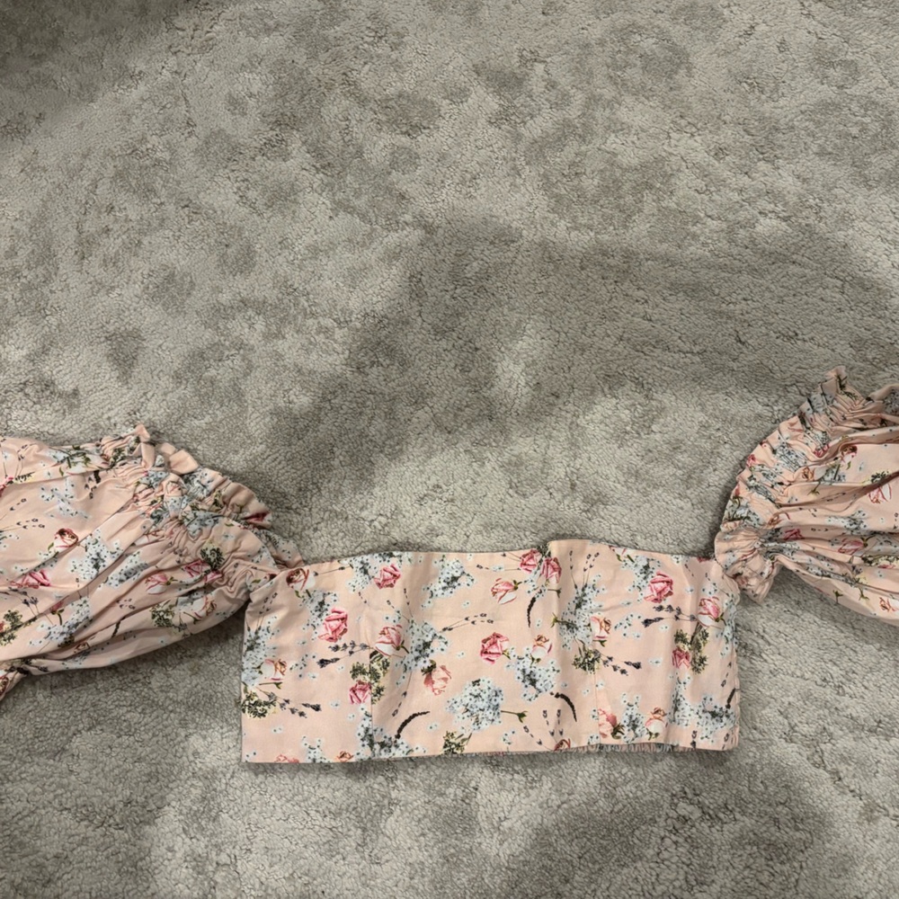 WeWoreWhat Pink Floral Smocked Top